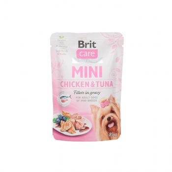 BRIT CARE MINI POUCH CHICKEN & TUNA FILLETS IN GRAVY 85G