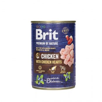 BRIT PREMIUM BY NATURE PUSZKA 400 G PIES CHICKEN & HEARTS
