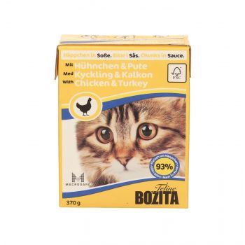 BOZITA FELINE KARTONIK 370G KAWAŁKI W SOSIE Z KURCZAKIEM I INDYKIEM 4934