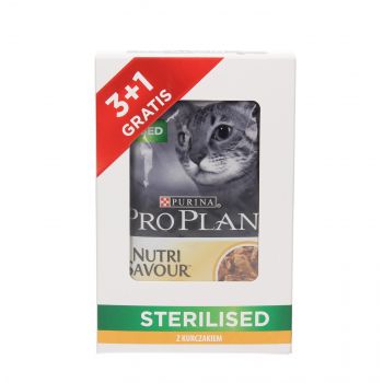 PRO PLAN CAT SASZETKA STERILISED KURCZAK W SOSIE 85G 3 + 1 GRATIS 12489822