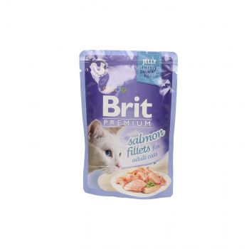 BRIT KOT SASZETKA 85G FILECIKI Z ŁOSOSIA W GALARETCE