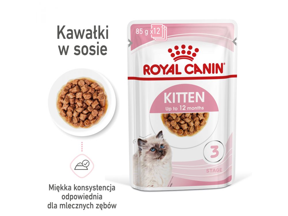 ROYAL CANIN Kitten Instinctive w sosie karma mokra w sosie dla kociąt do 12 miesiąca życia 85 G