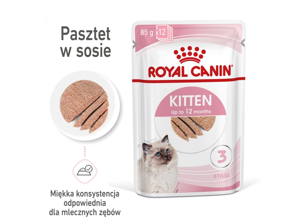 ROYAL CANIN Kitten pasztet karma mokra - pasztet dla kociąt do 12 miesiąca życia 85 G