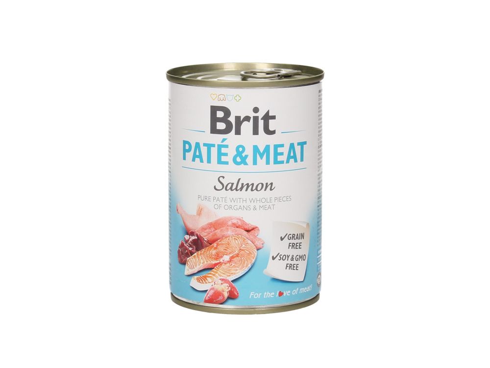 BRIT CARE PUSZKA 400G PIES PATE&MEAT SALMON