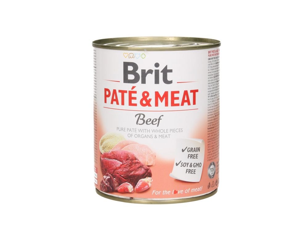BRIT CARE PUSZKA 800G PIES PATE&MEAT BEEF