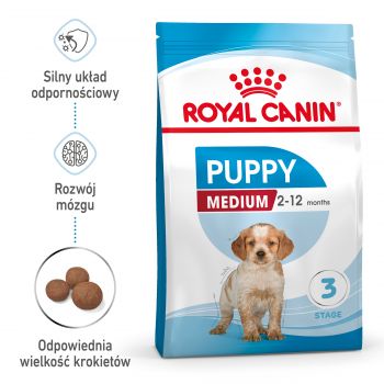 ROYAL CANIN Medium Puppy karma sucha dla szczeniąt, od 2 do 12 miesiąca, ras średnich 1 KG