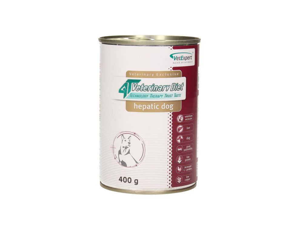 4T VETERINARY DIET DOG HEPATIC 400 G PUSZKA