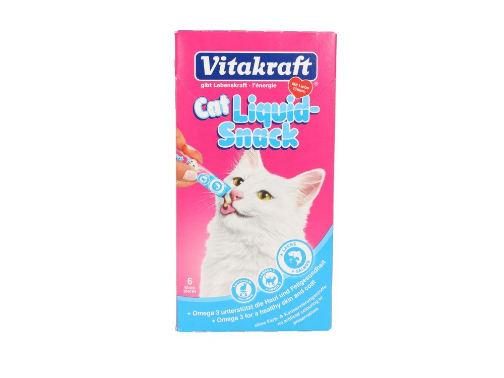 VITAKRAFT CAT LIQUID SNACK 6SZT. ŁOSOŚ+OMEGA3 16423