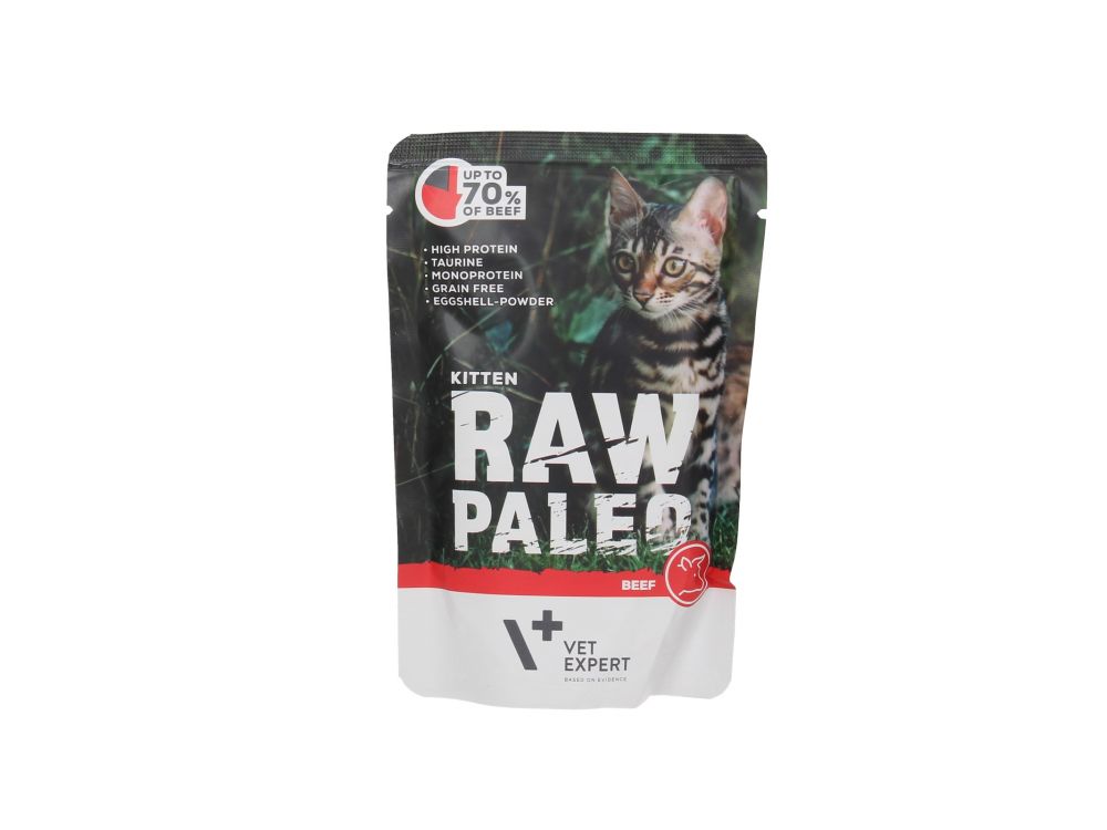 4T RAW PALEO CAT 100G KITTEN BEEF MEAT SASZETKA