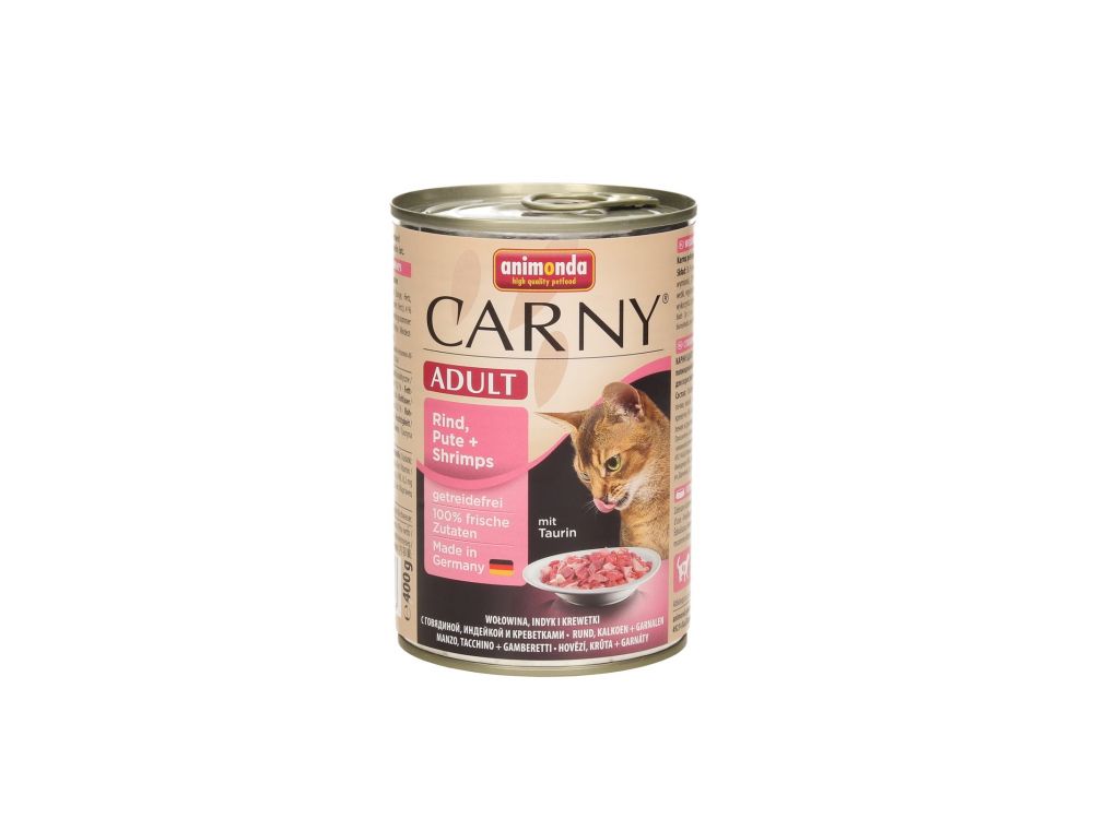 ANIMONDA CARNY PUSZKA 400G KOT WOŁOWINA/INDYK/KREWETKI 83724