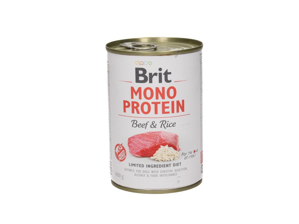 BRIT CARE PUSZKA 400G PIES MONO PROTEIN BEEF & RICE