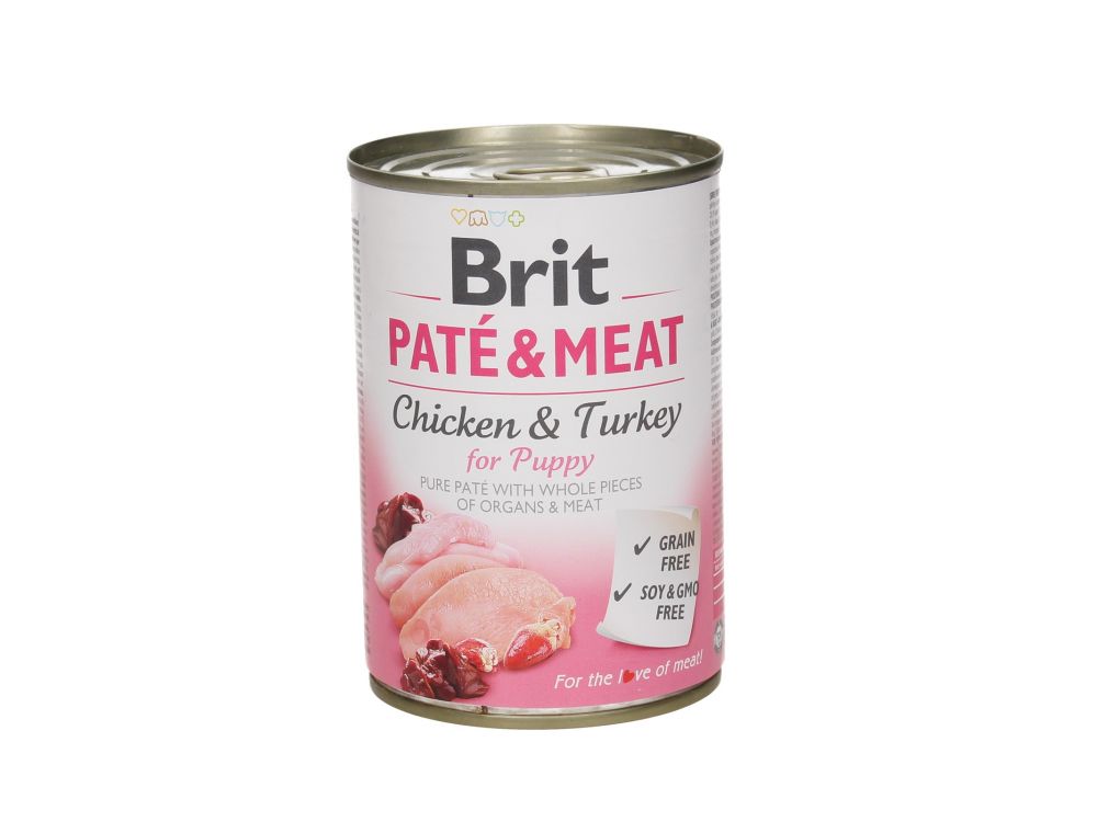 BRIT CARE PUSZKA 400G PIES PATE&MEAT PUPPY CHICKEN & TURKEY