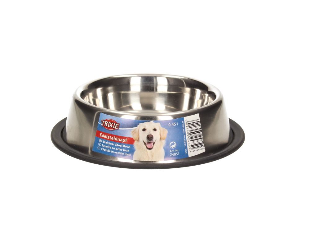 TRIXIE MISKA METALOWA NA GUMIE 0.45L/14CM 24851