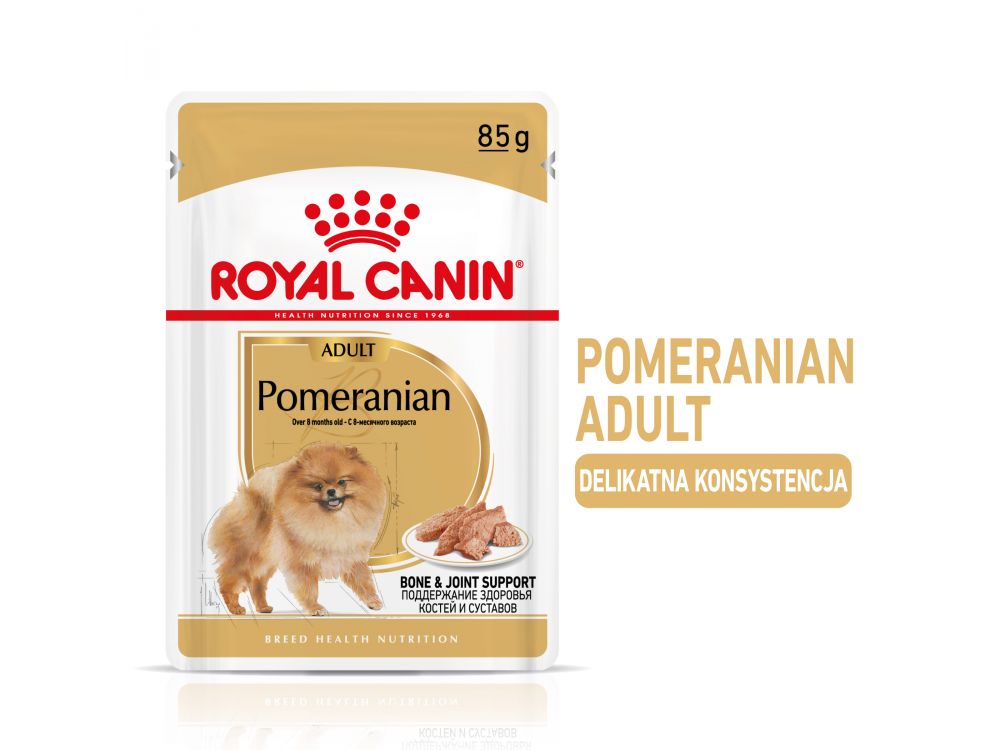 ROYAL CANIN POMERANIAN ADULT KARMA MOKRA - PASZTET, DLA PSÓW DOROSŁYCH RASY SZPIC MINIATUROWY 85G