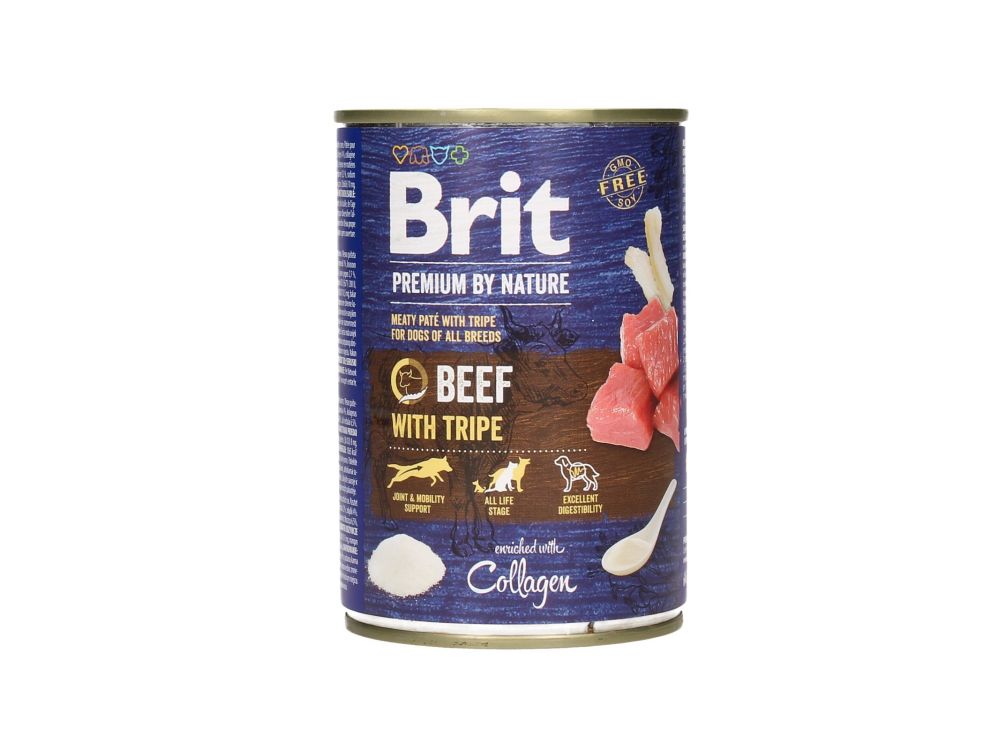 BRIT PREMIUM BY NATURE PUSZKA 400 G PIES BEEF & TRIPES