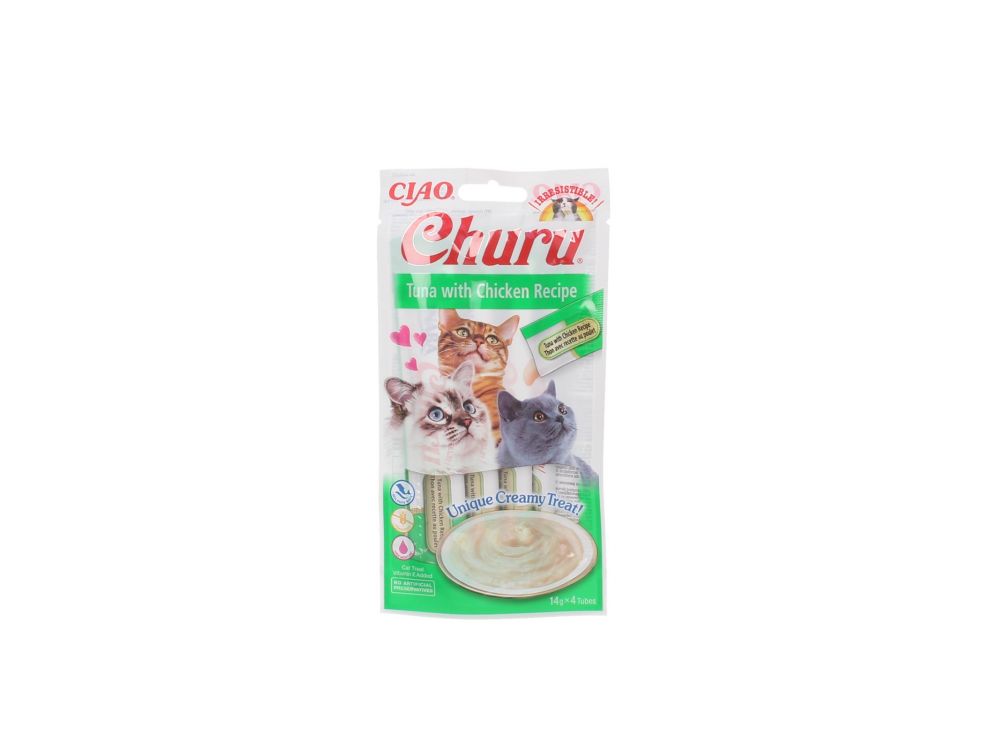 INABA CAT CHURU TUNA WITH CHICKEN 4X14G EU102