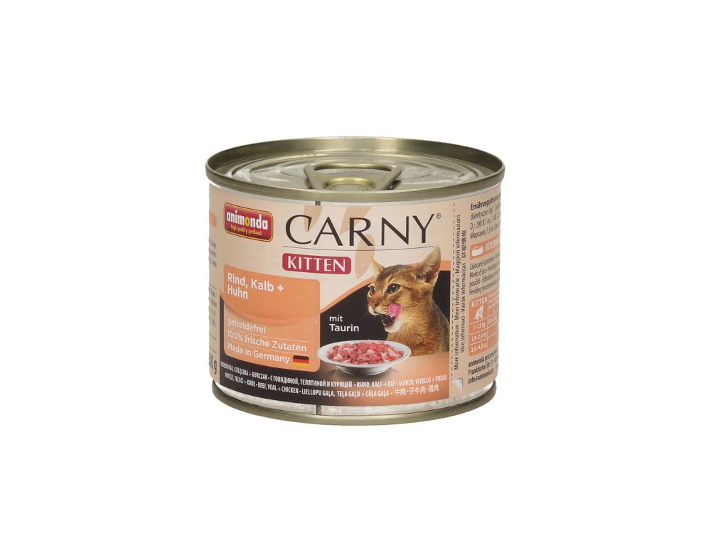 ANIMONDA CARNY PUSZKA 200G KITTEN CIELĘCINA/KURA/INDYK 83965