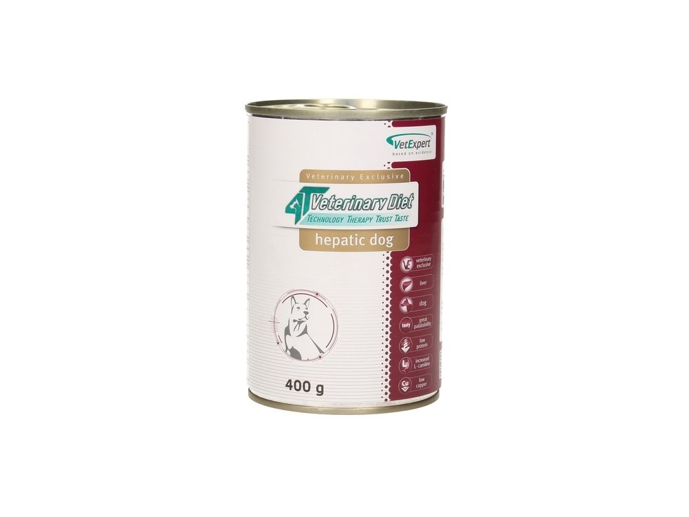 4T VETERINARY DIET DOG HEPATIC 400 G PUSZKA
