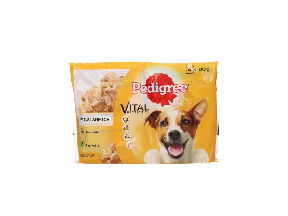 PEDIGREE SASZETKA 4X100G KURCZAK/JAGNIĘCINA W GALARECIE