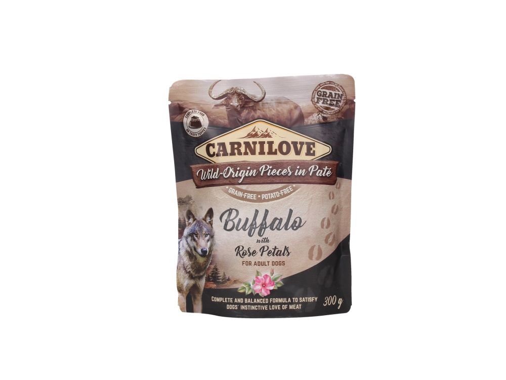 CARNILOVE PIES SASZETKA BUFFALO&ROSE PETALS 300 G