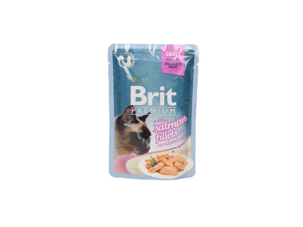 BRIT KOT SASZETKA 85G STERILISED FILECIKI Z ŁOSOSIA W SOSIE