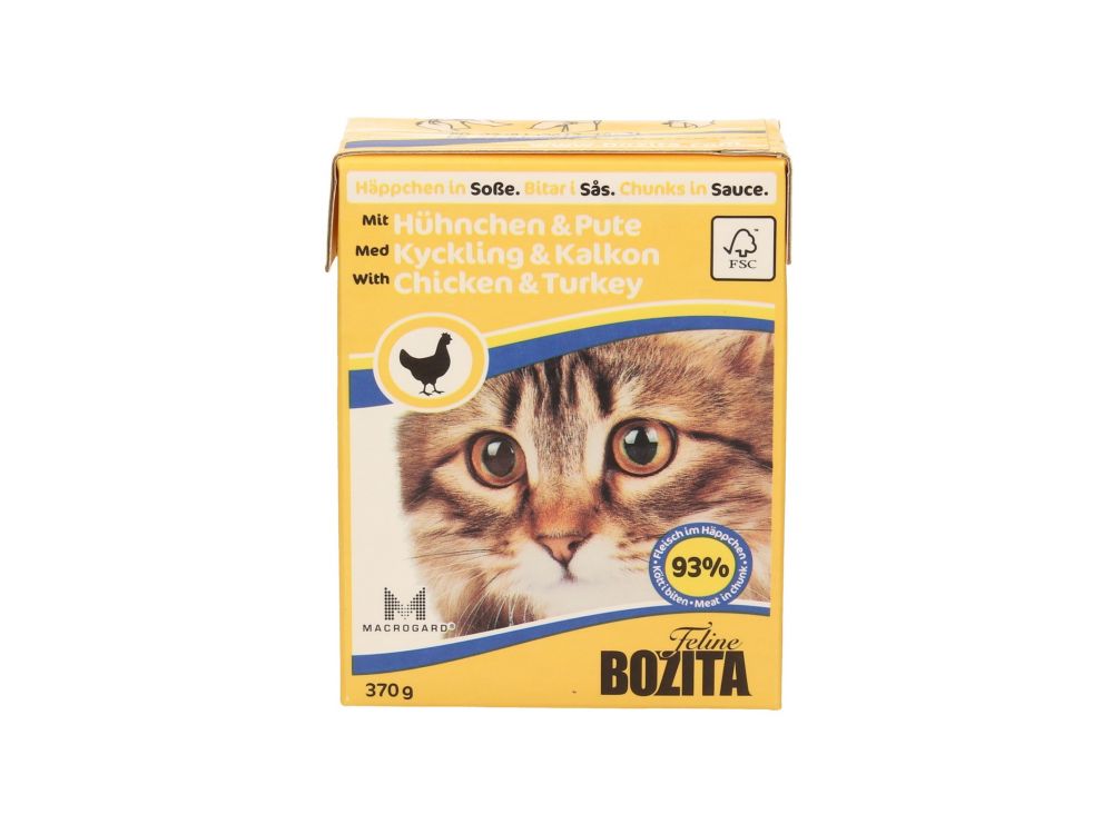 BOZITA FELINE KARTONIK 370G KAWAŁKI W SOSIE Z KURCZAKIEM I INDYKIEM 4934