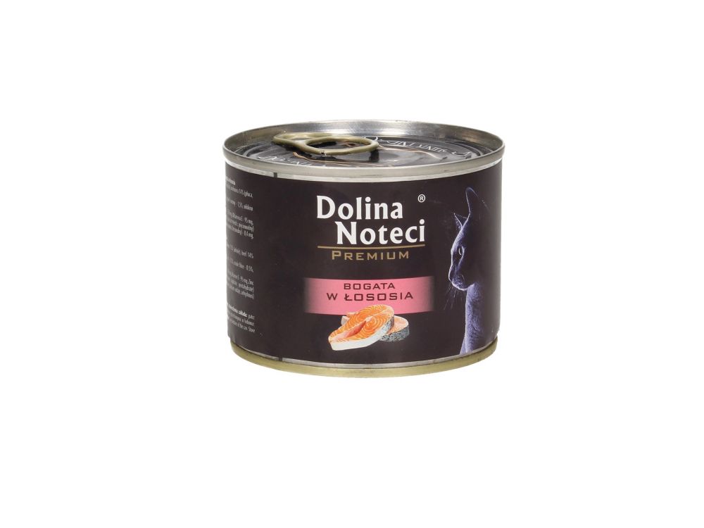 DOLINA NOTECI PREMIUM KOT PUSZKA 185G BOGATA W ŁOSOSIA