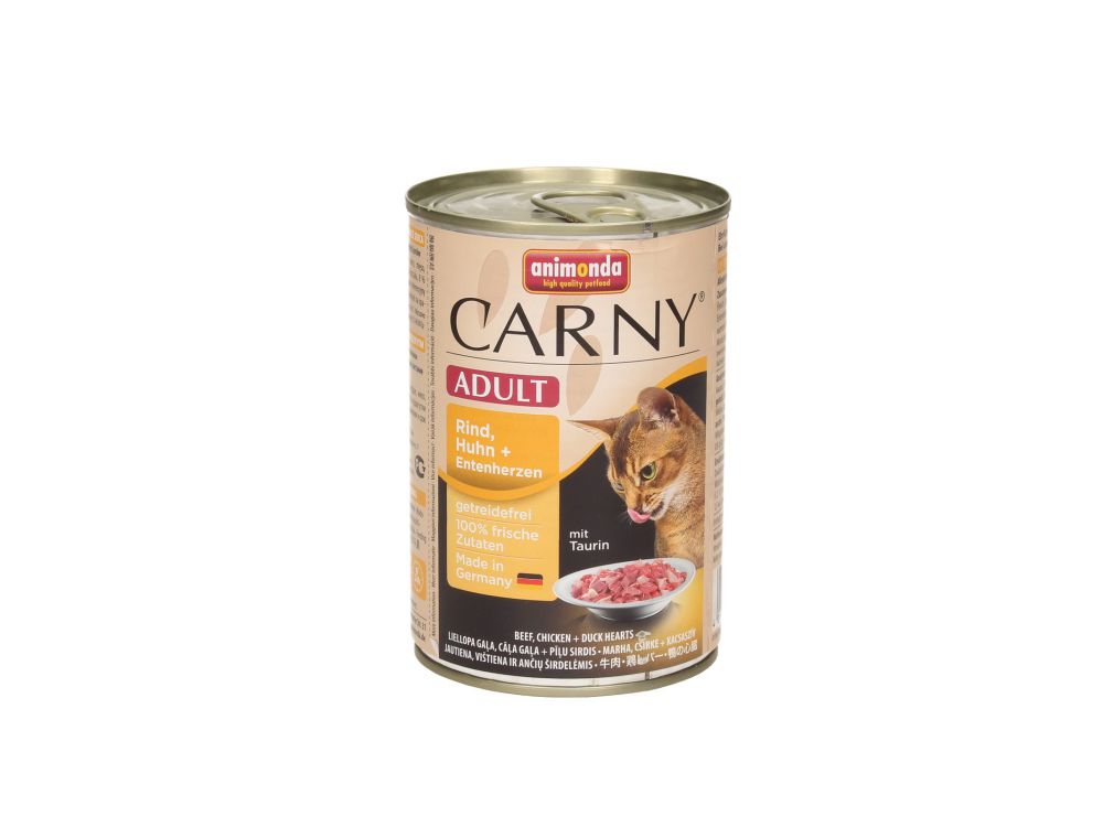 ANIMONDA CARNY PUSZKA 400G KOT WOŁOWINA, KURCZAK/KACZE SERCA 83722