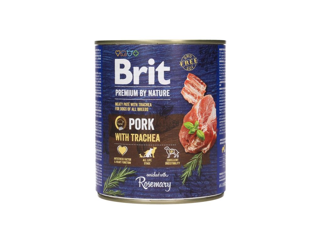BRIT PREMIUM BY NATURE PUSZKA 800 G PIES PORK & TRACHEA