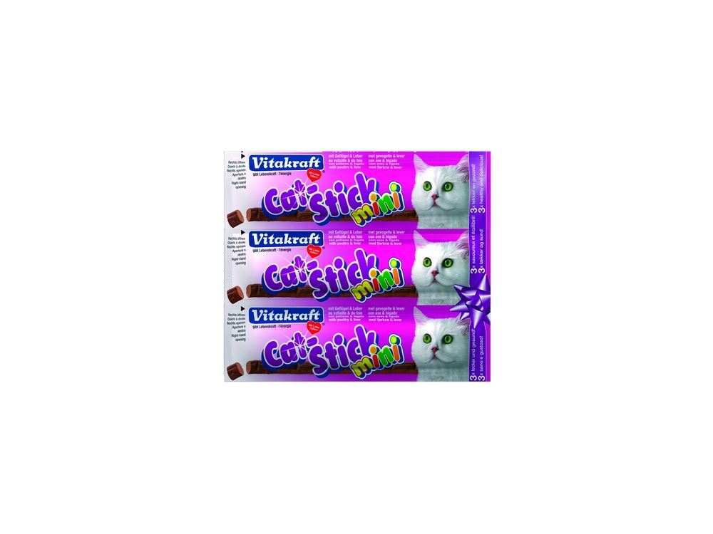 VITAKRAFT PRZYSMAK DLA KOTA CAT-STICK MINI 3SZT. DRÓB/WĄTRÓBKA 2436725