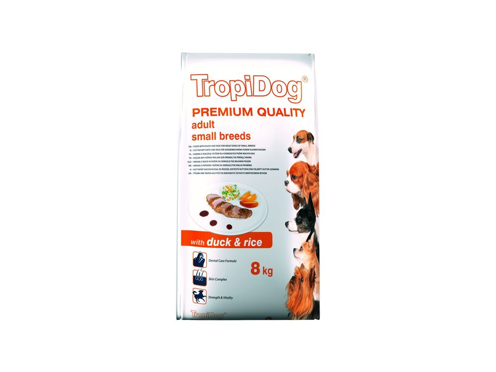 TROPIDOG PREMIUM ADULT SMALL DUCK&RICE 8 KG  57027
