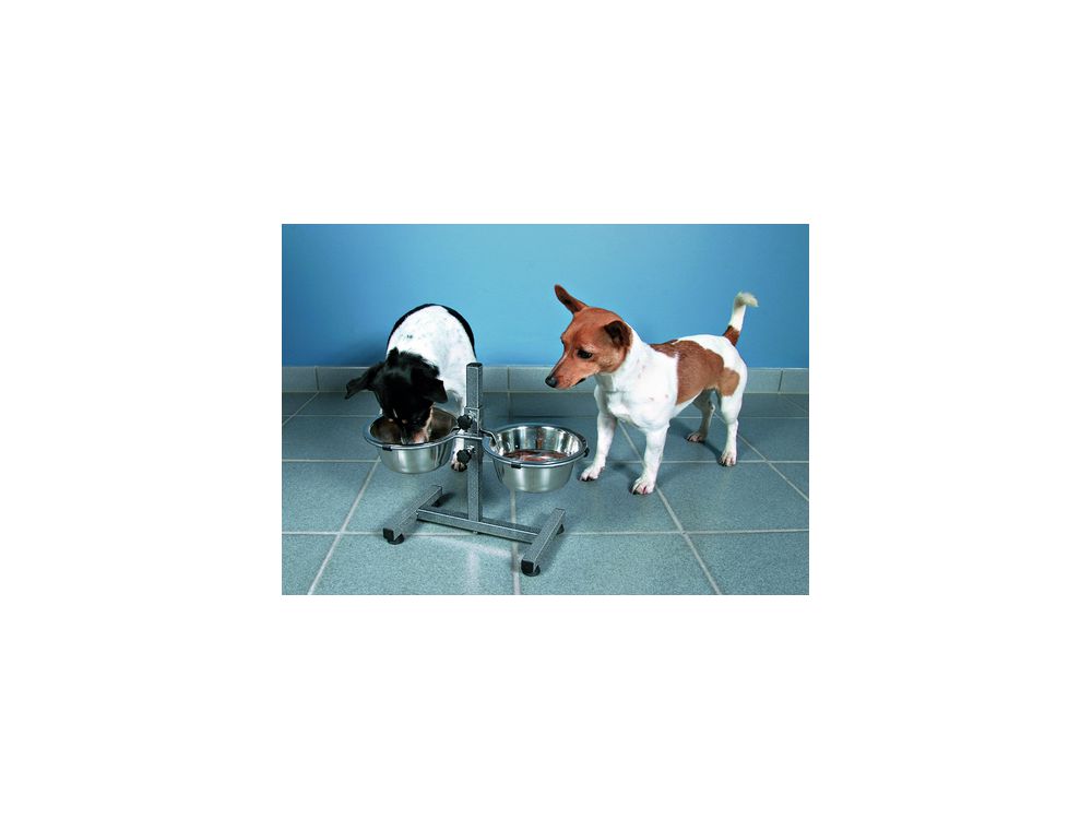 TRIXIE STOJAK REGULOWANY Z MISKAMI 1,8L     24921