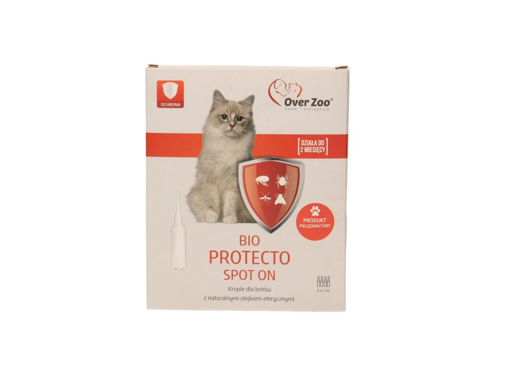 OVER ZOO BIO PROTECTO SPOT ON DLA KOTÓW 4 X 1 ML