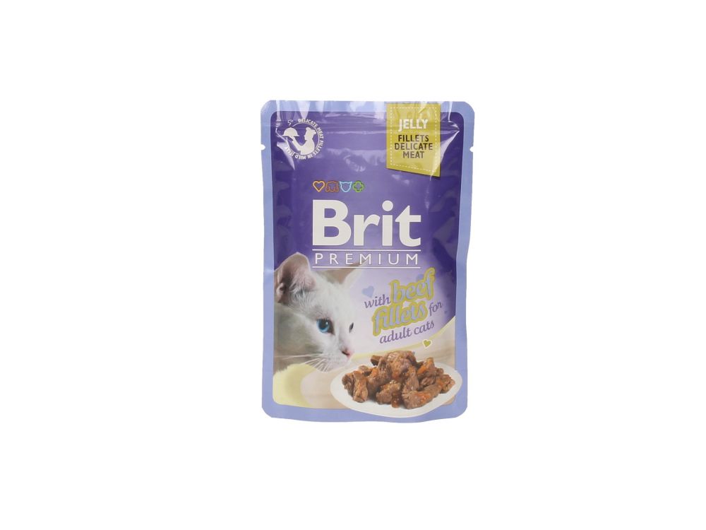 BRIT KOT SASZETKA 85G FILECIKI Z WOŁOWINY W GALARETCE