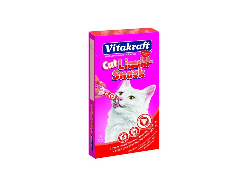 VITAKRAFT CAT LIQUID SNACK 6SZT. WOŁOWINA + INULINA 23521