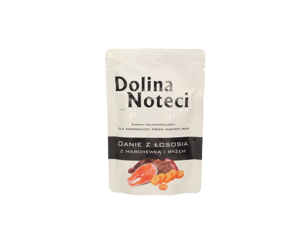DOLINA NOTECI PREMIUM DANIE Z ŁOSOSIA Z MARCHEWKĄ I RYŻEM 100G