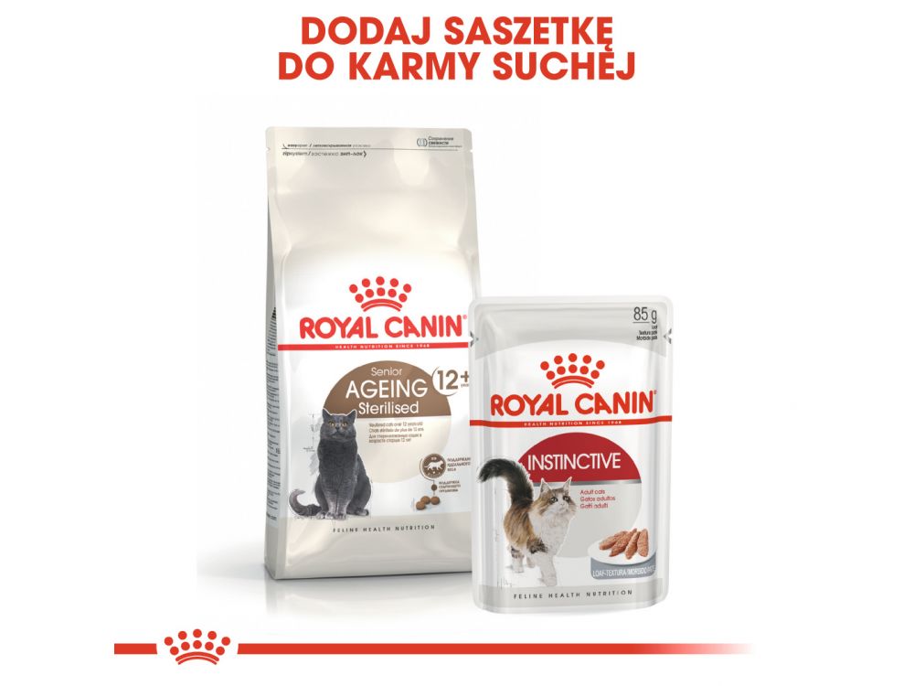 ROYAL CANIN AGEING +12 KARMA SUCHA DLA KOTÓW DOJRZAŁYCH, STERYLIZOWANYCH 4 KG