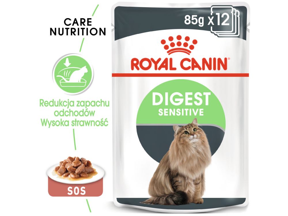 ROYAL CANIN DIGEST SENSITIVE KARMA MOKRA W SOSIE DLA KOTÓW DOROSŁYCH, WRAŻLIWY PRZEWÓD POKARMOWY 85 G
