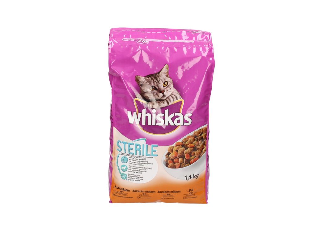 WHISKAS SUCHY STERILE 1,4 KG KURCZAK