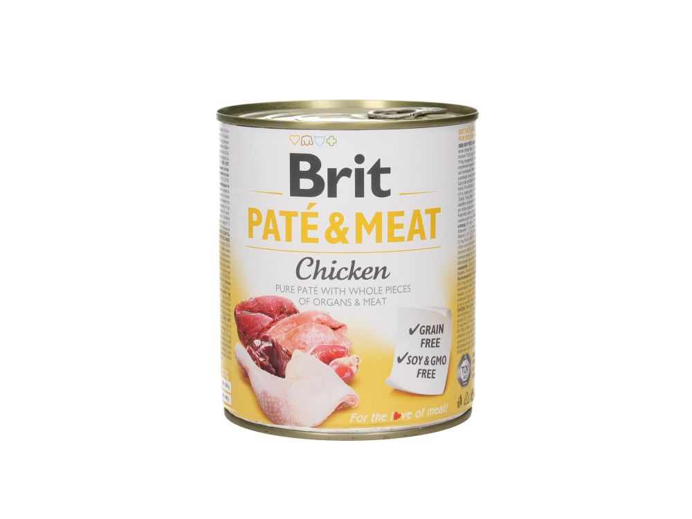 BRIT CARE PUSZKA 800G PIES PATE&MEAT CHICKEN