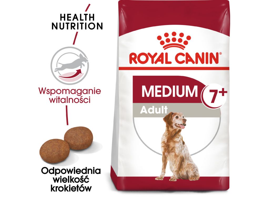 ROYAL CANIN Medium Adult 7+ karma sucha dla psów starszych od 7 do 10 roku życia, ras średnich 15 KG