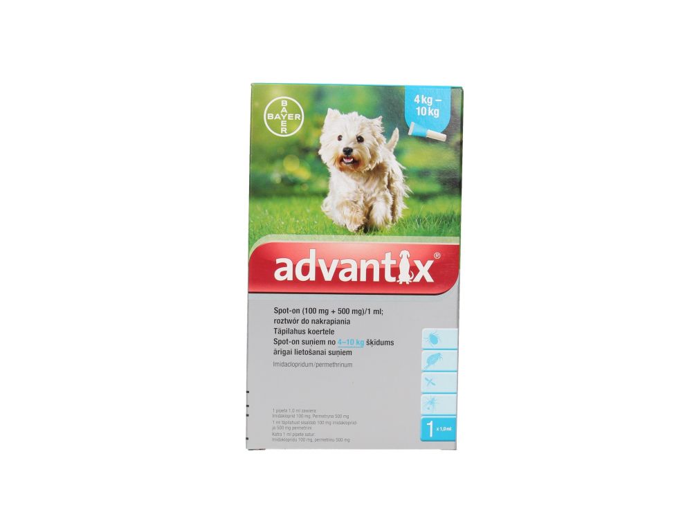 ADVANTIX SPOT-ON 1,0 ML 1 TUBA (4-10 KG)  ROZTWÓR DO NAKRAPIANIA