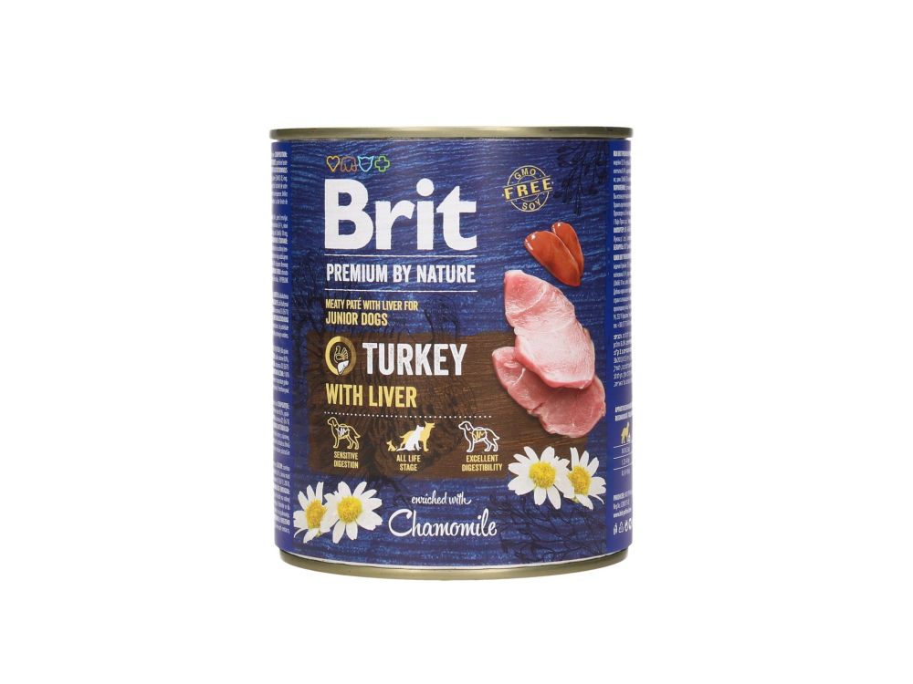 BRIT PREMIUM BY NATURE PUSZKA 800 G PIES TURKEY & LIVER