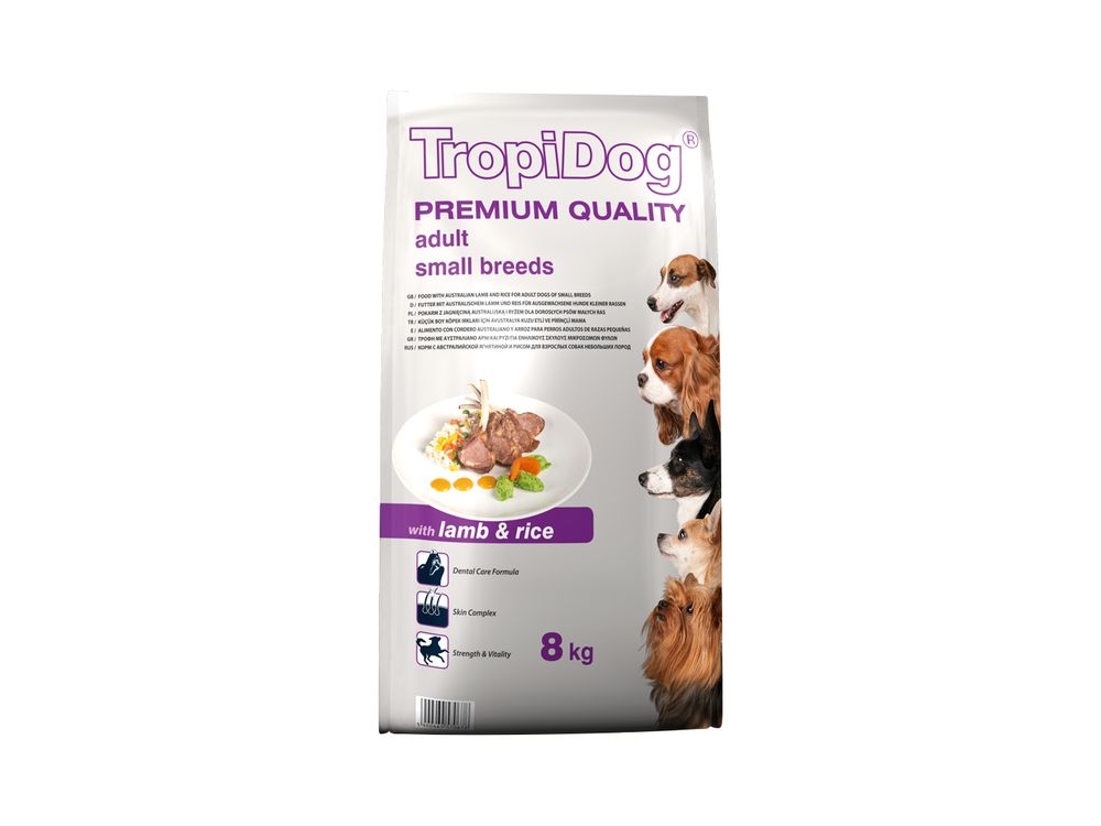 TROPIDOG PREMIUM ADULT SMALL LAMB&RICE 8 KG  57067