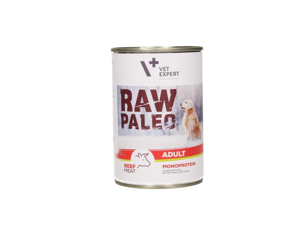 4T RAW PALEO DOG 400G MONOPROTEIN ADULT WOŁOWINA PUSZKA
