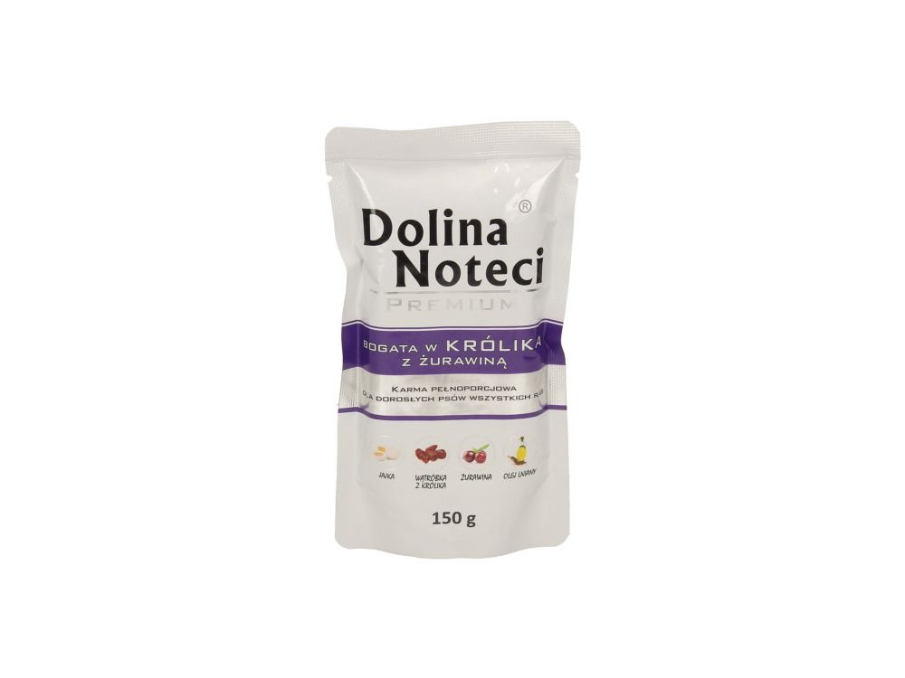 DOLINA NOTECI PREMIUM BOGATA W KRÓLIKA Z ŻURAWINĄ SASZETKA 150G