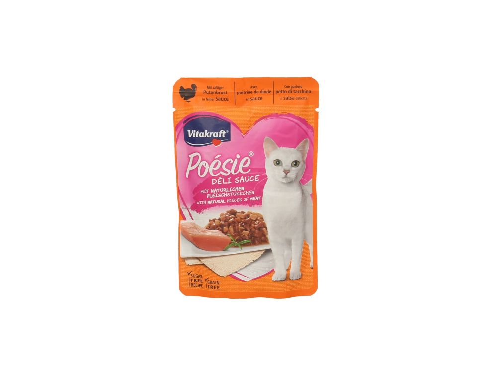 VITAKRAFT SASZETKA DLA KOTA POESIE DELI SAUCE INDYK 85G 2436663