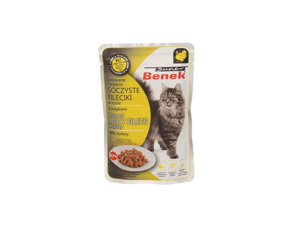 SUPER BENEK SASZETKA FILECIKI W SOSIE Z INDYKIEM 85G