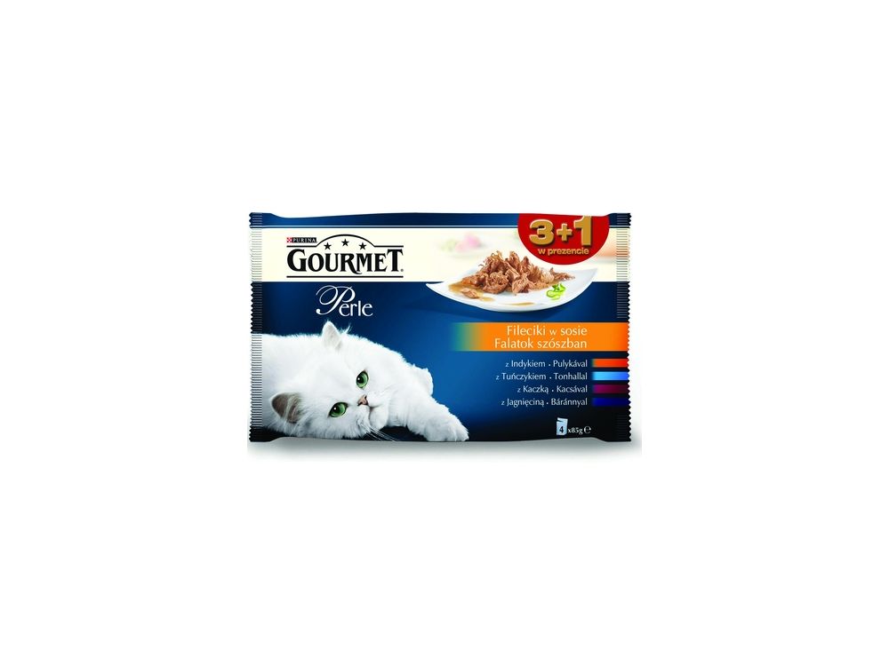 GOURMET PERLE SASZETKA 4X85G INDYK/KACZKA/TUŃCZYK/JAGNIĘCINA 12486374