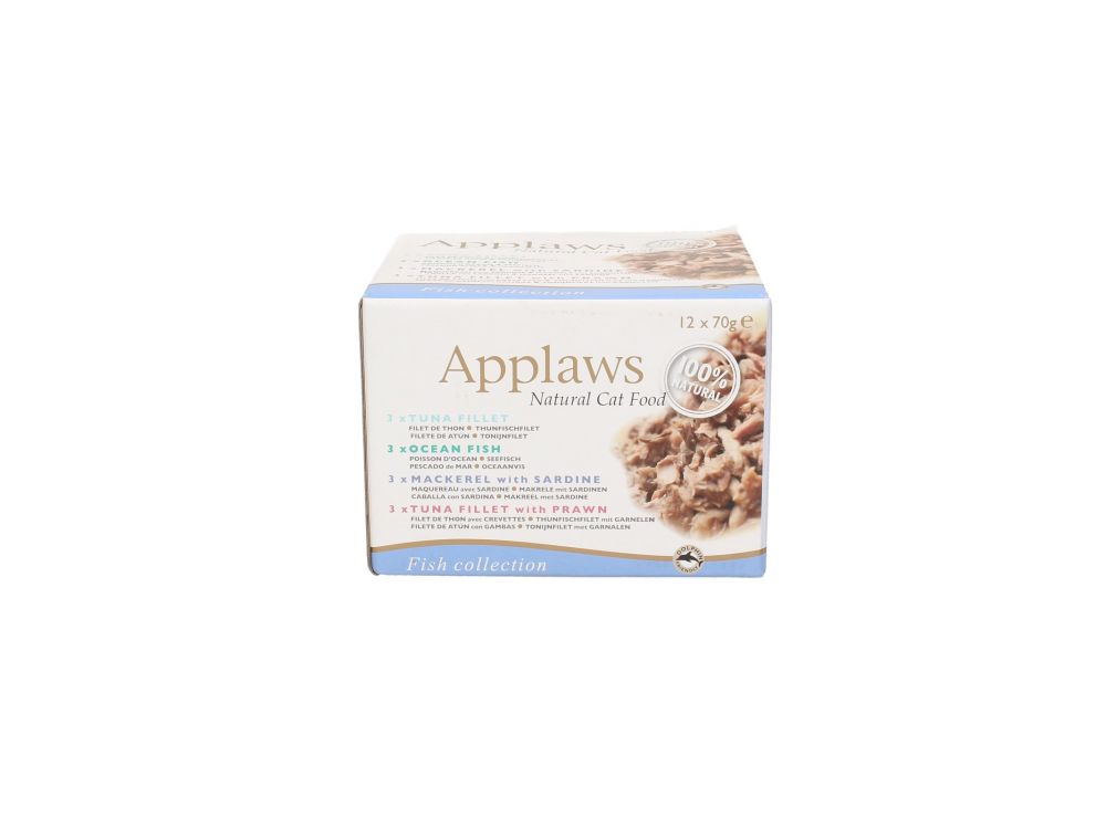 APPLAWS MULTIPACK PUSZKI DLA KOTA FISH DELUXE (RYBY MIX) 12X70G